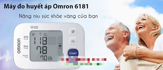 Máy đo huyết áp Omron HEM-6181 nâng niu sức khỏe vàng